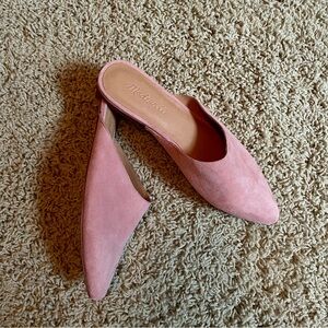 Madewell pink suede mules / flats  size 6.5